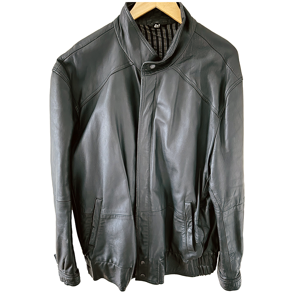 Men's vintage 80's/90's black leather jacket