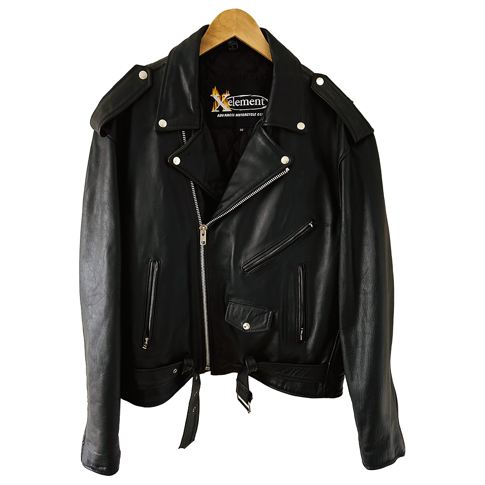 Men's Black X-element leather bikers jacket