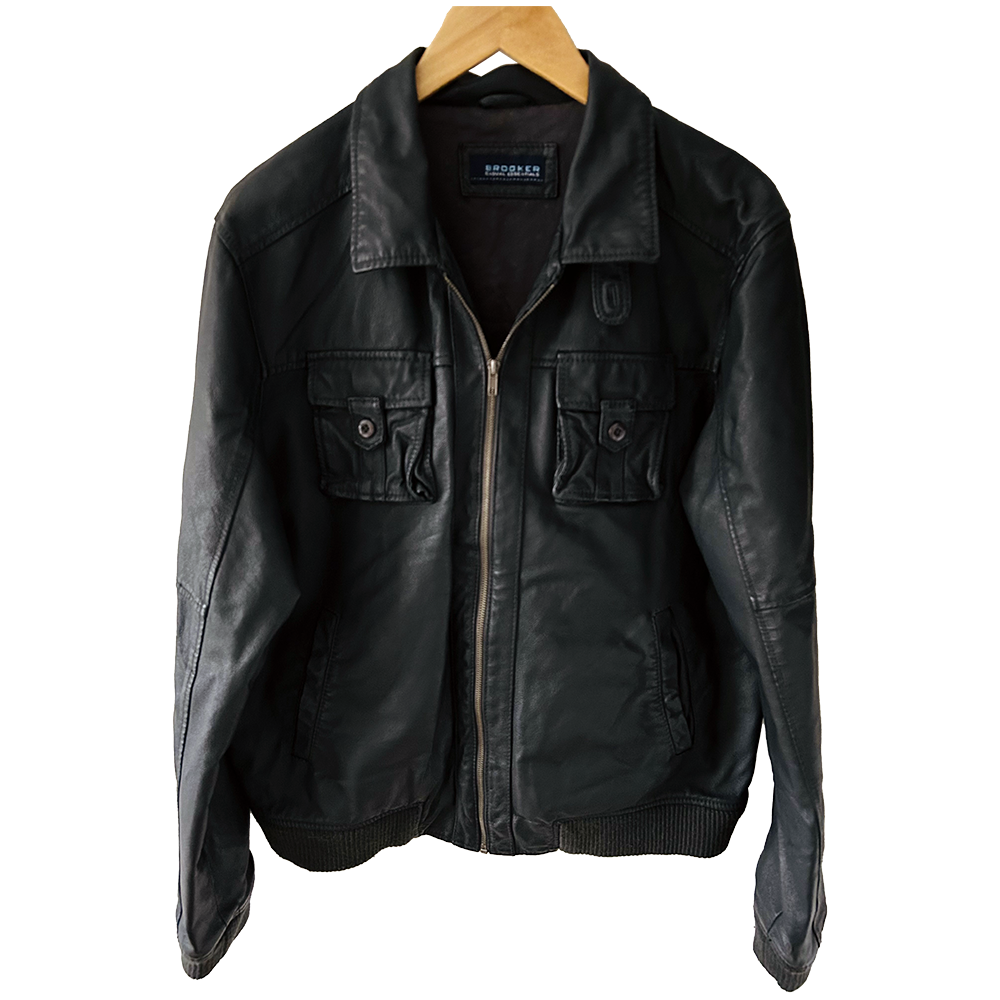 Men's black 80's/90's leather jacket