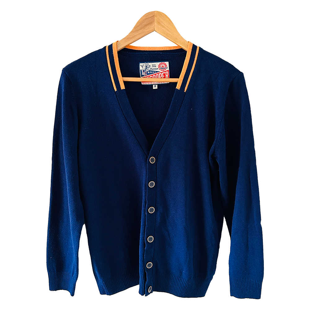 Men's blue/orange Lee Cooper varsity cardigan
