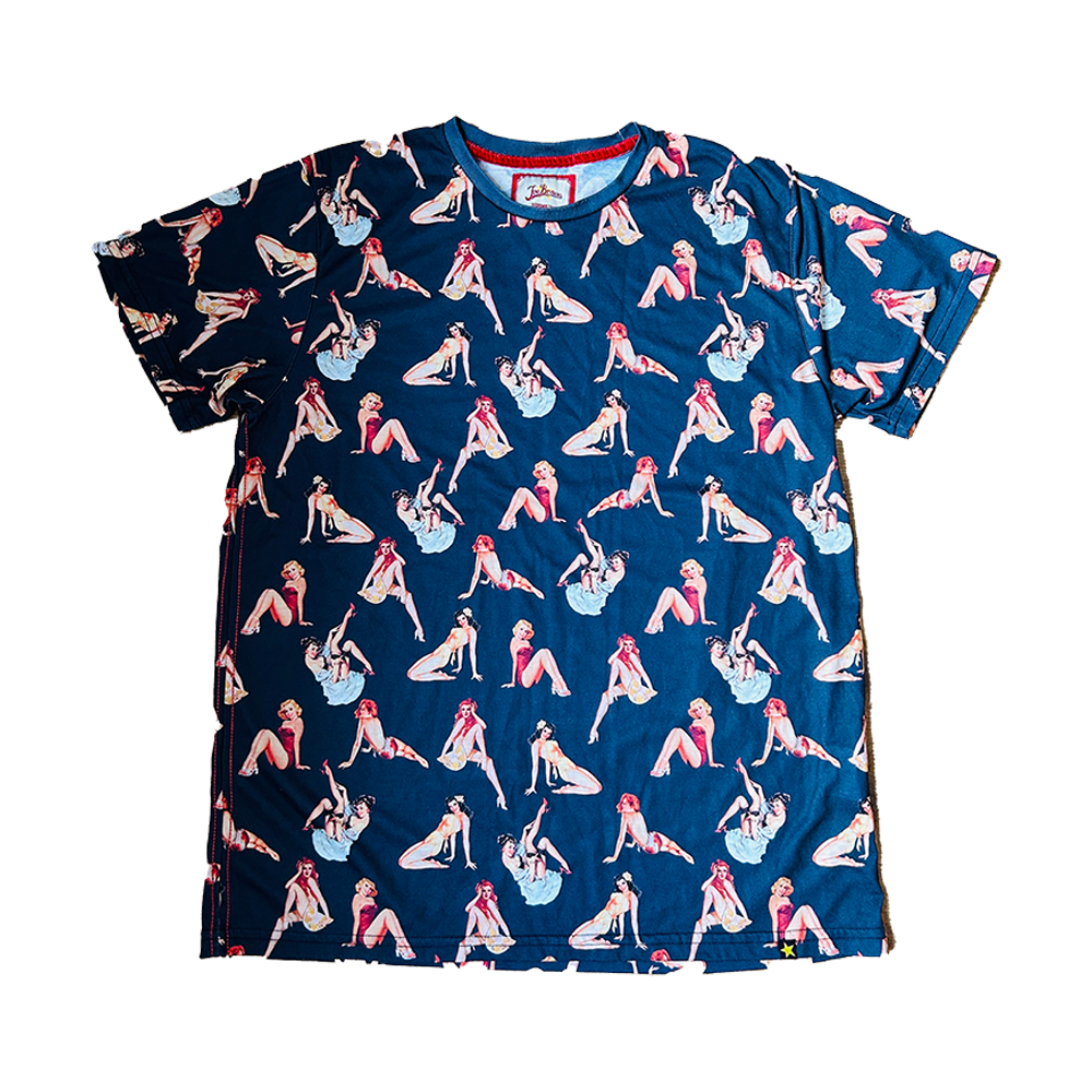 Dark blue 'retro ladies' Joe Brown t-shirt