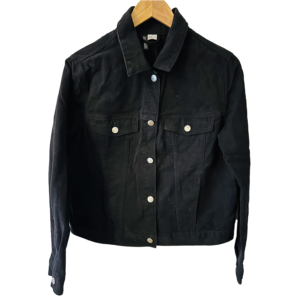 Ladies classic black denim jacket