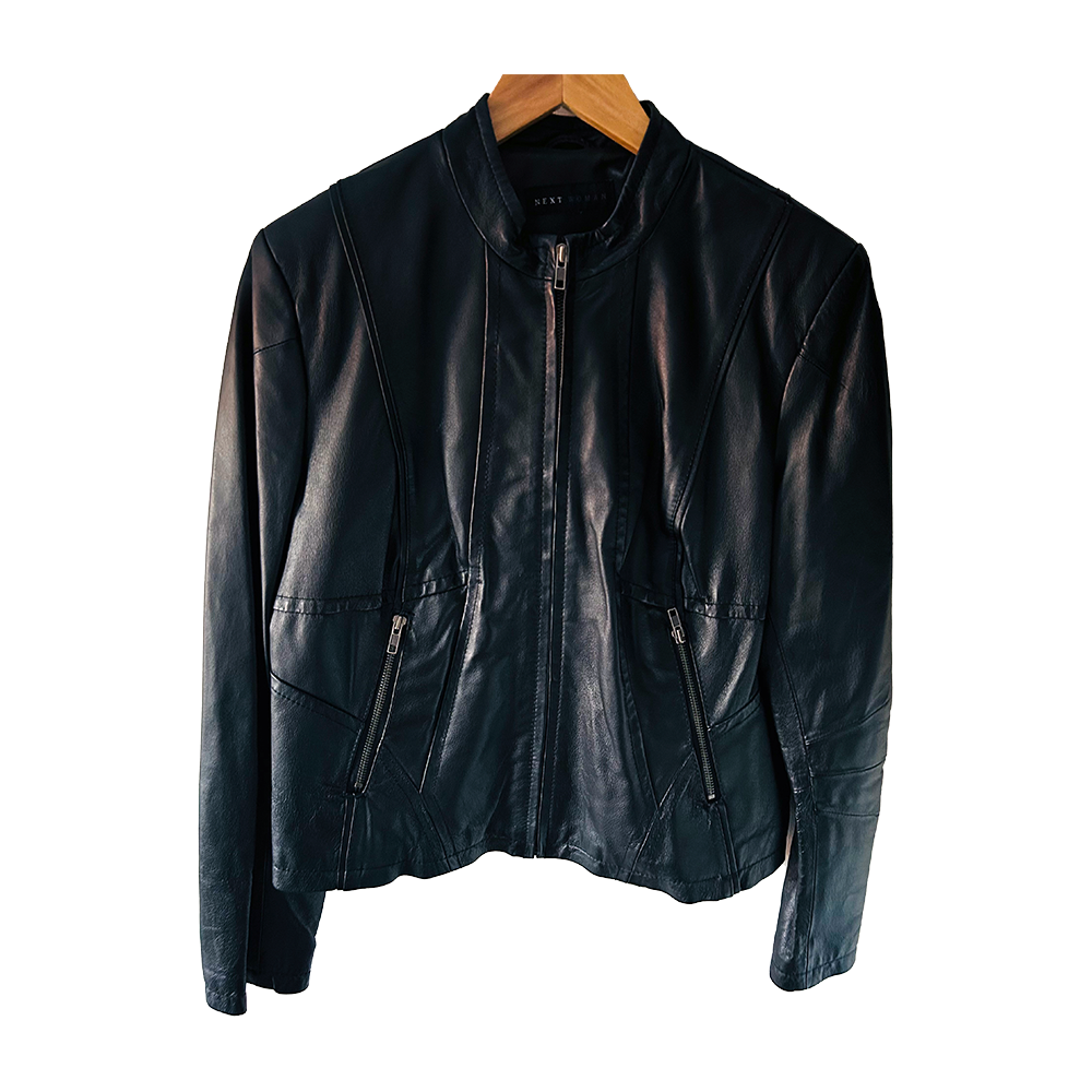 Ladies Y2K black NEXT leather jacket