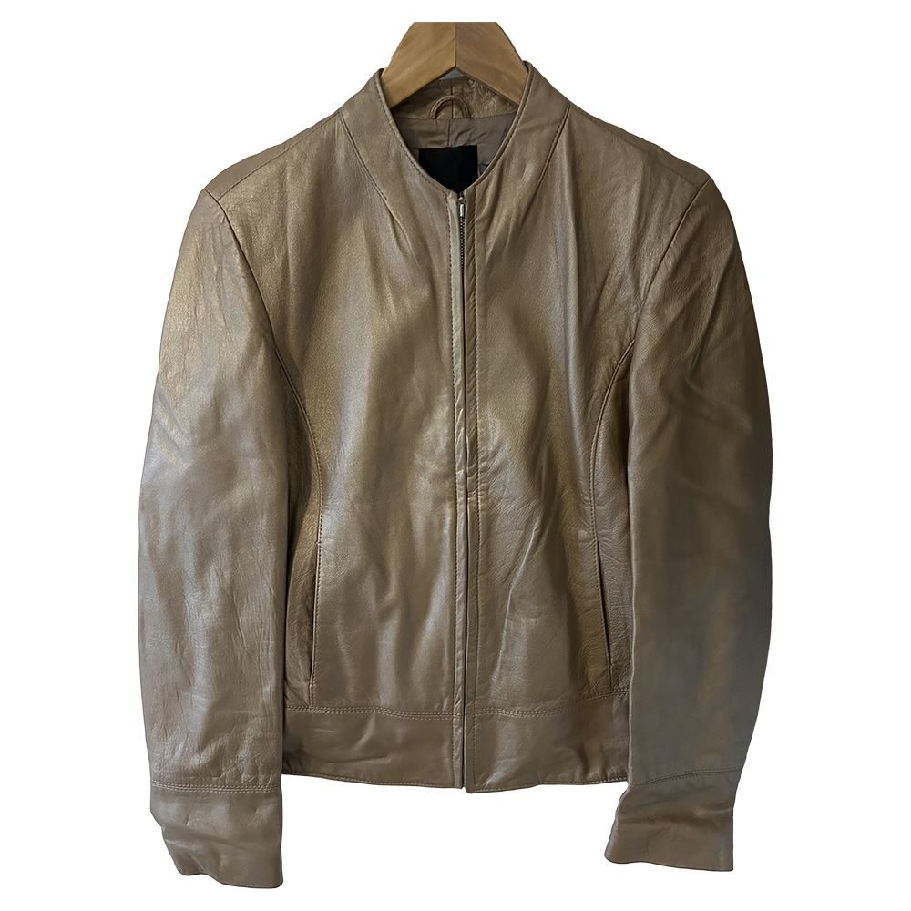 Ladies retro gold leather Hyphen jacket