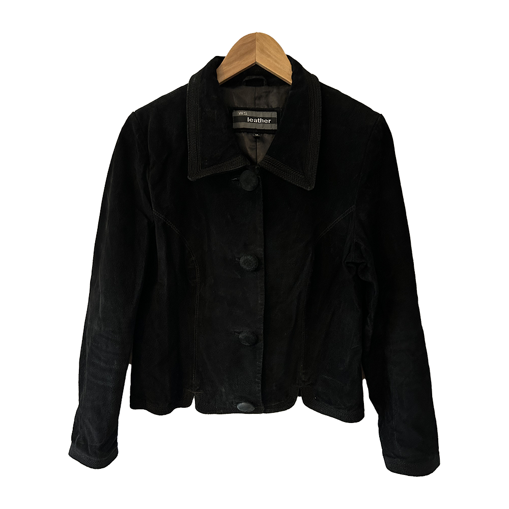 Ladies retro black suede jacket