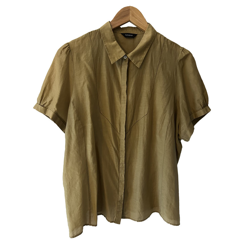 Ladies Ochre cotton silk blouse