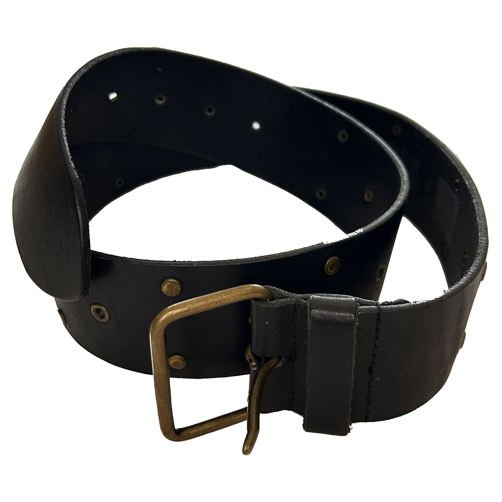 Ladies black studded GAP leather belt