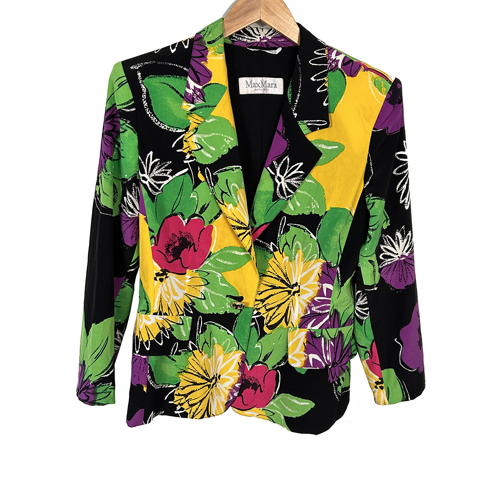 Ladies vintage Silk floral print Max Mara jacket