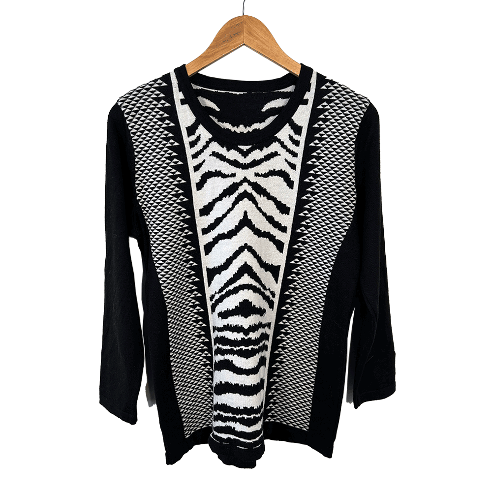 Ladies vintage 80's black/white jumper