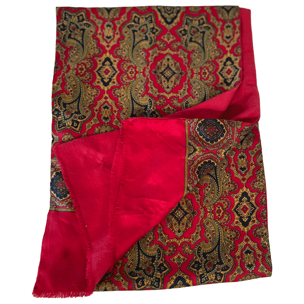 Men's vintage silk paisley scarf
