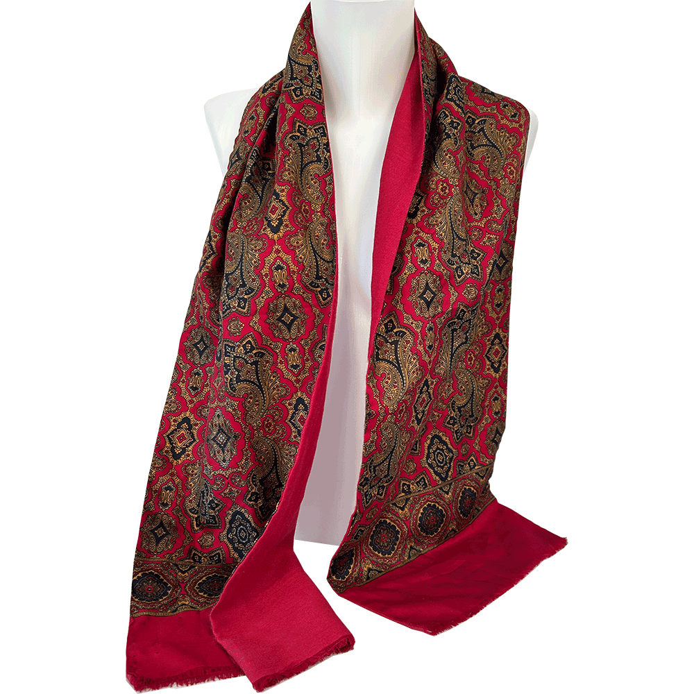 Men's vintage silk paisley scarf - Image 2