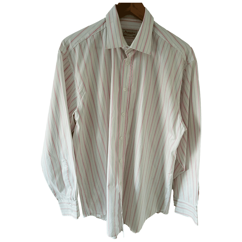 Men's formal Aquascutum white stripe shirt
