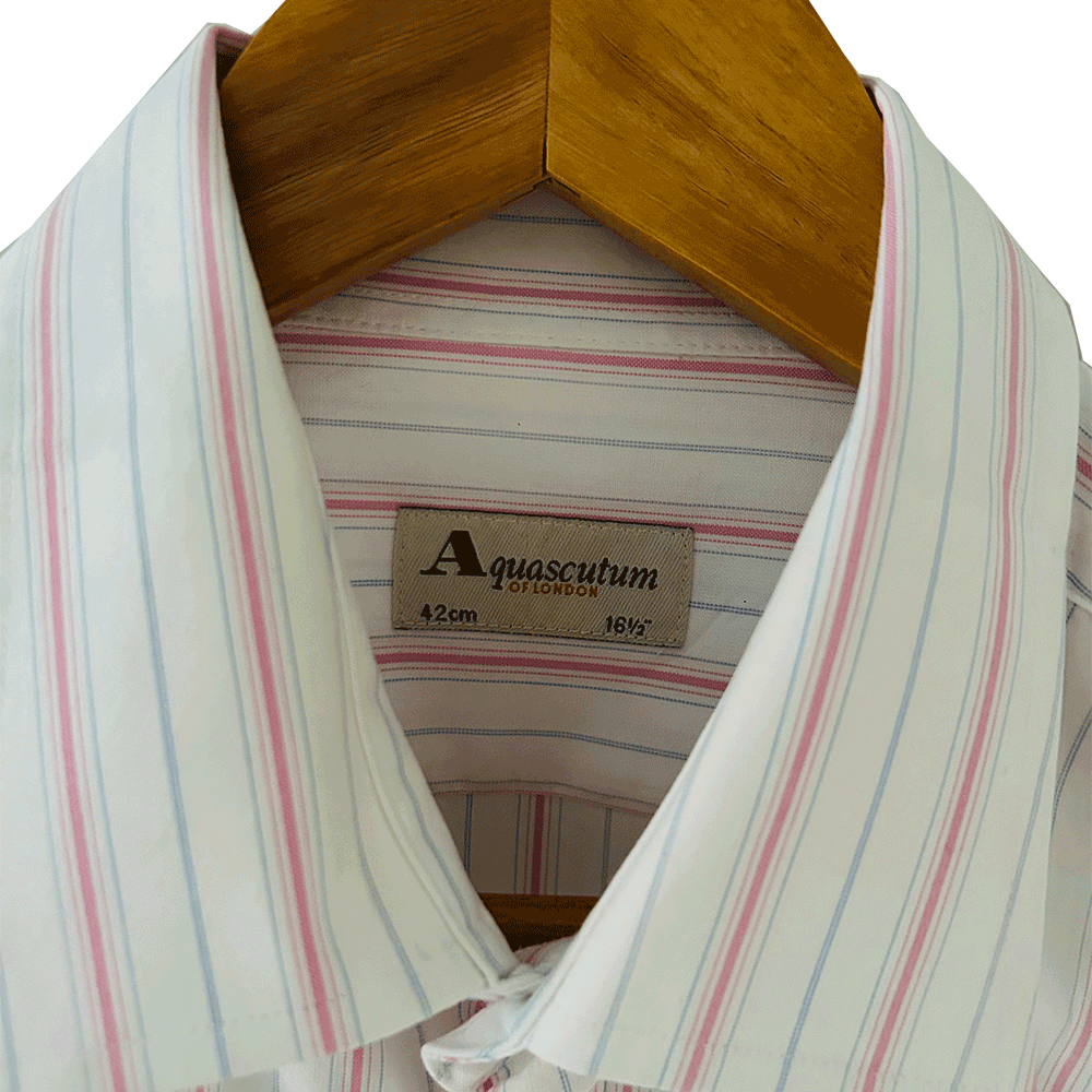 Men's formal Aquascutum white stripe shirt - Image 2