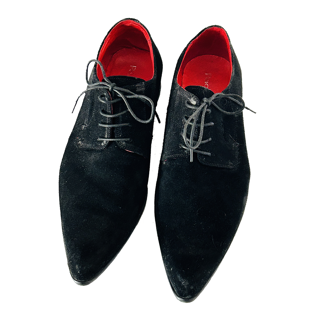 Men's black suede Paolo Vandini pointed shoes