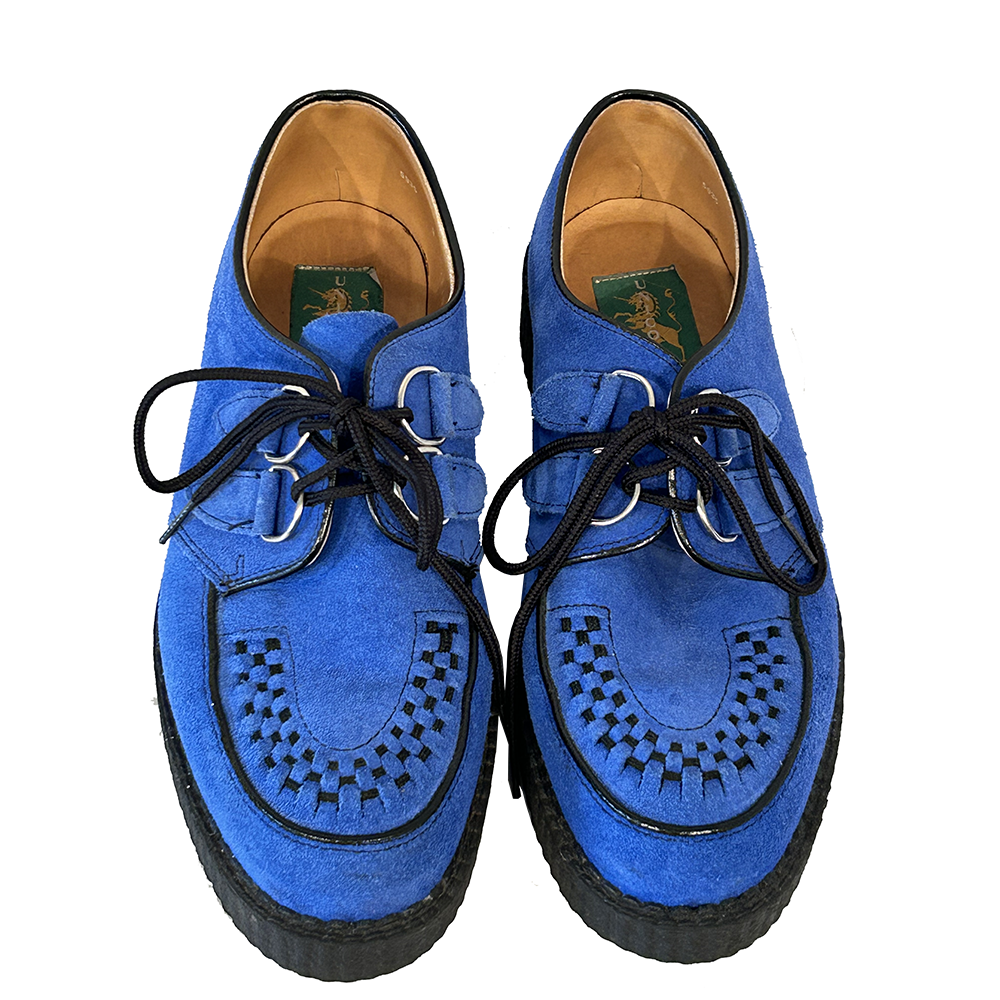 Men's retro blue suede creepers