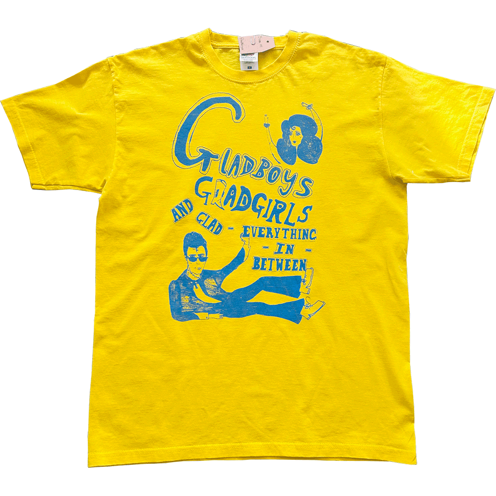 Men's yellow Gladboys & Gladgirls t-shirt