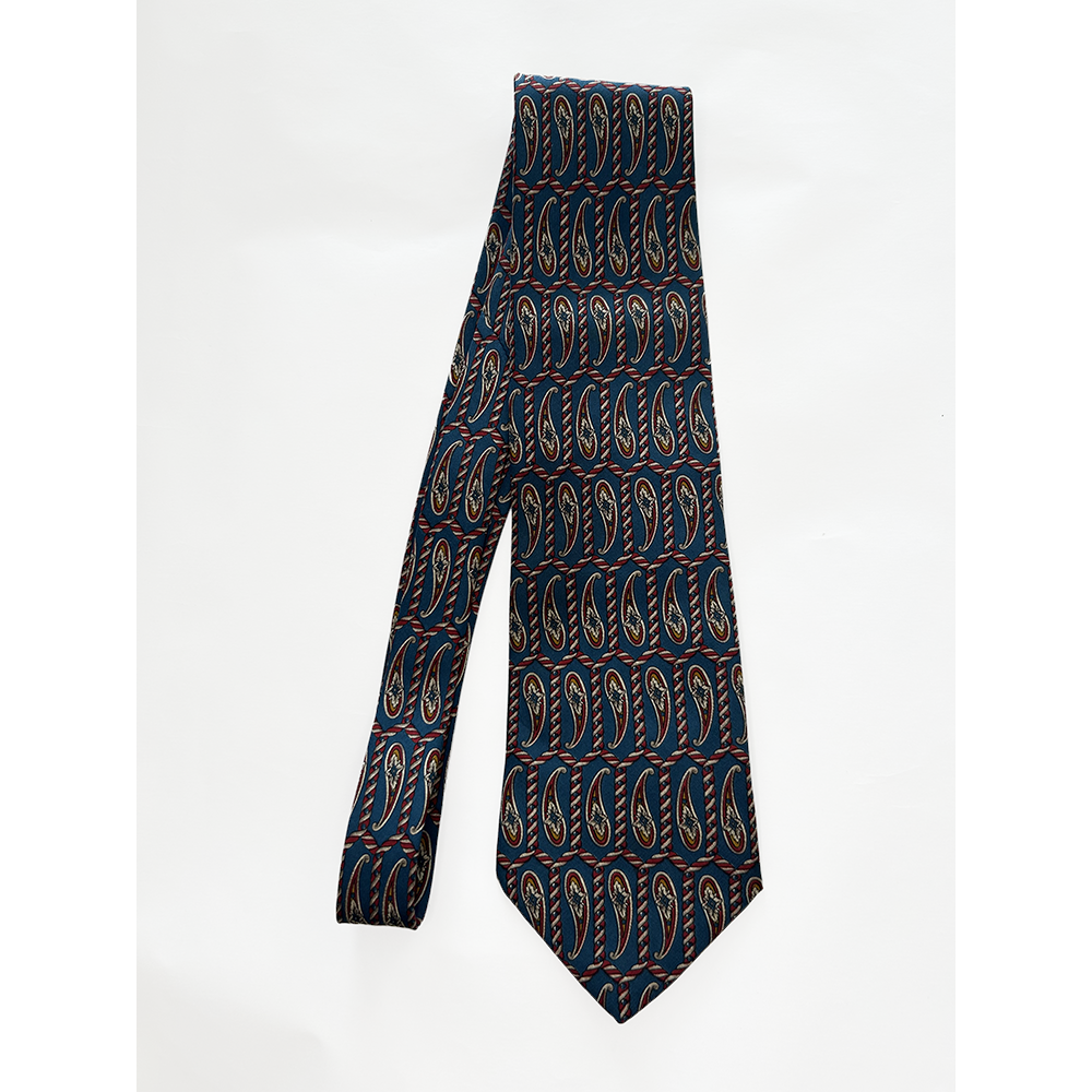 Men's retro silk paisley tie