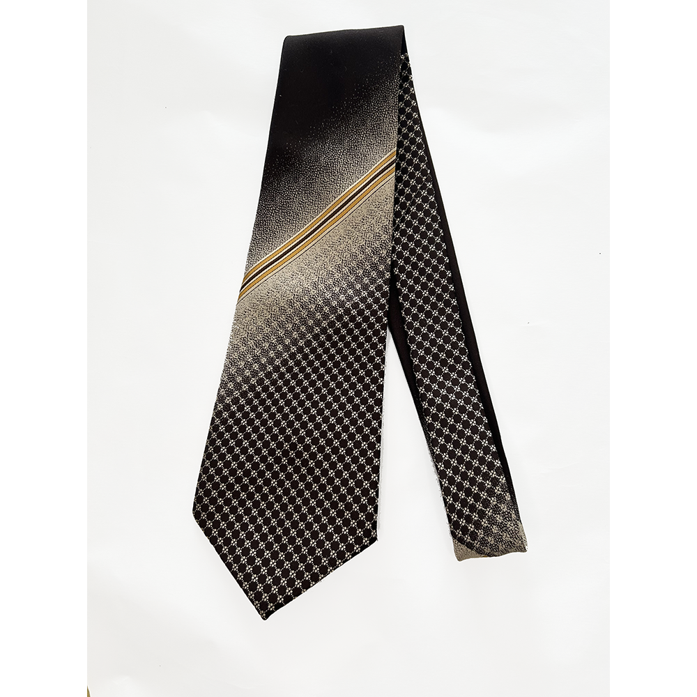 Men's vintage 70s wide brown tie