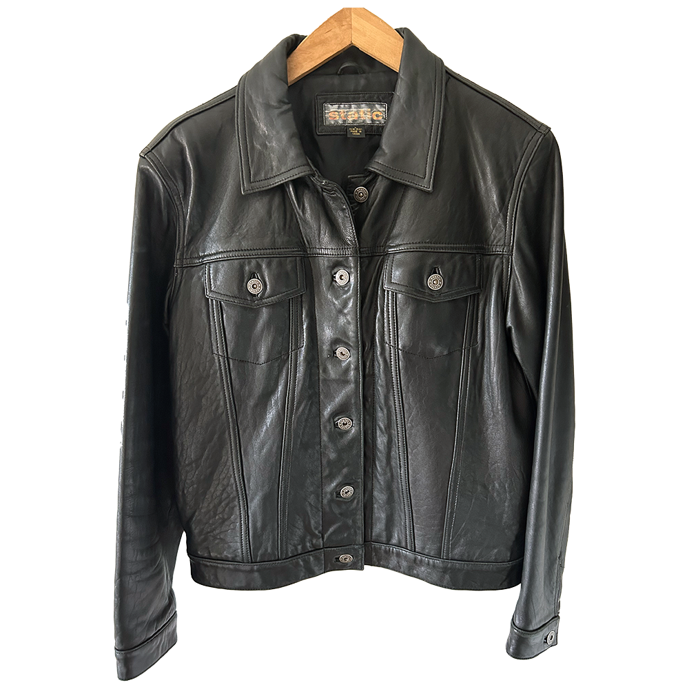 Men's retro truck style leather jacket