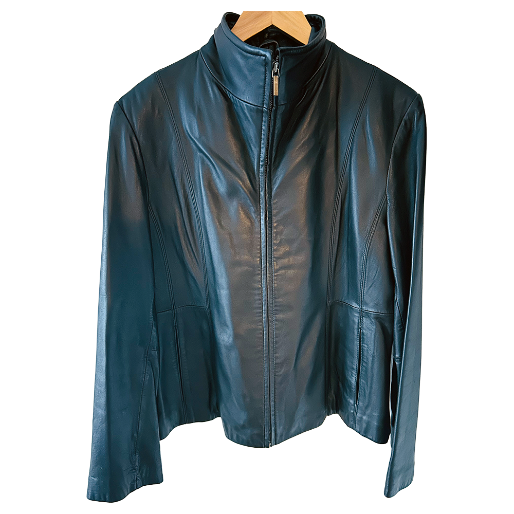 Ladies Black Y2K Nine West leather jacket