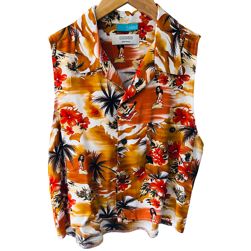 Vintage 80s Hawaii print blouse by C&A