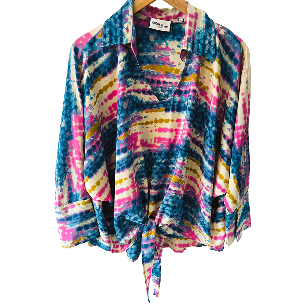 Ladies batwing abstract print top