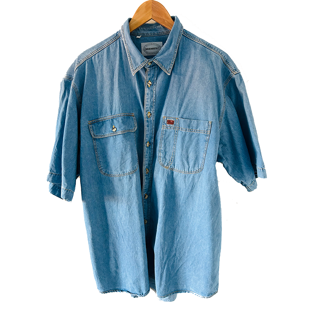 Men's vintage 80s/90s Woolworths denim shirt