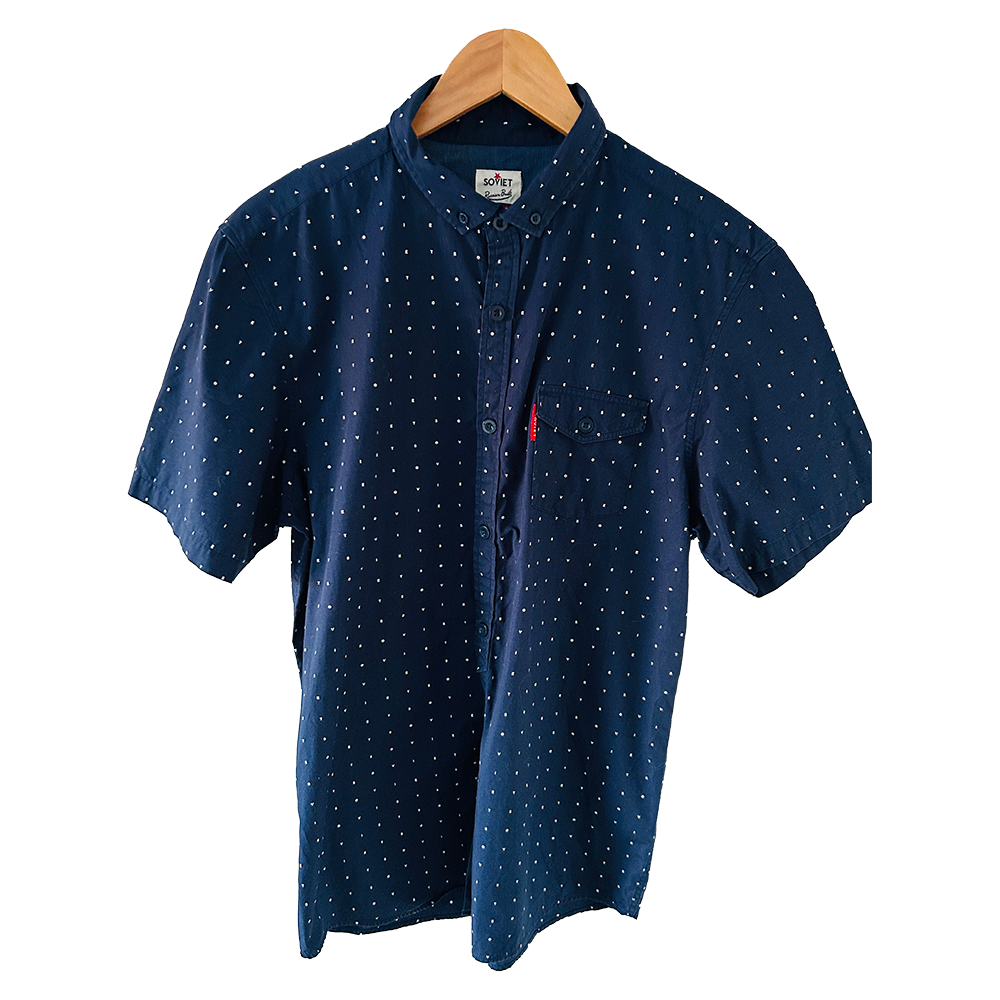 Men's navy Soviet casual shirt