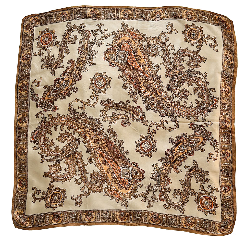Vintage silky paisley print scarf