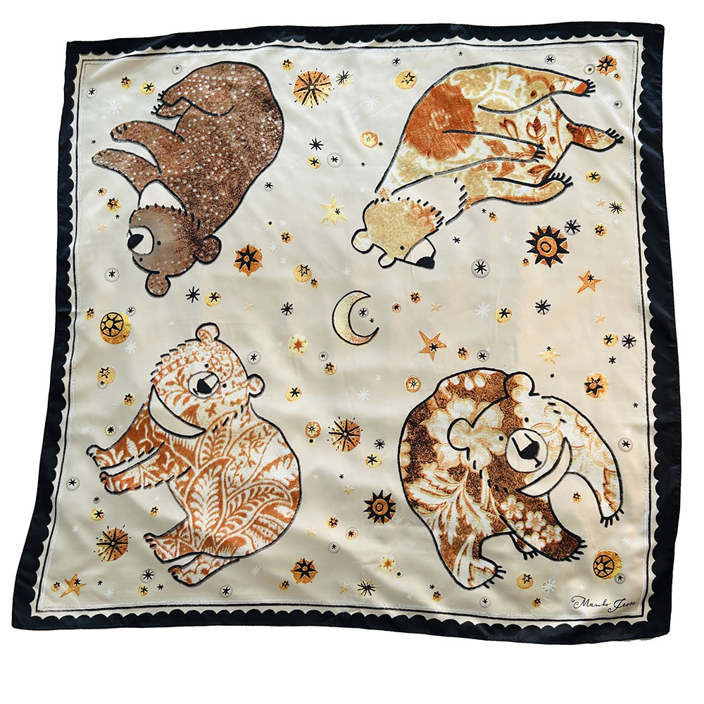 Silky Mariko Jesse scarf (for Animals Asia) feat. bears