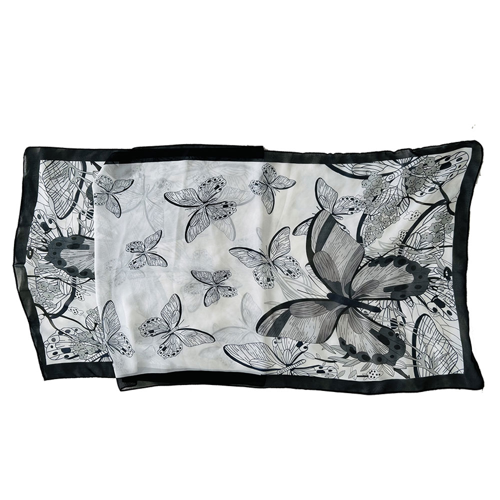 Long chiffon scarf with Butterflies