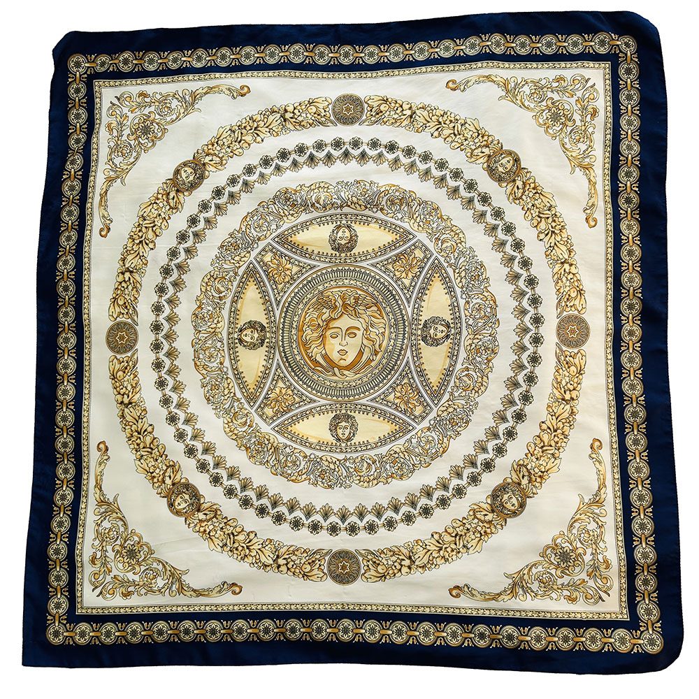 Vintage Italian silky scarf feat. Roman images