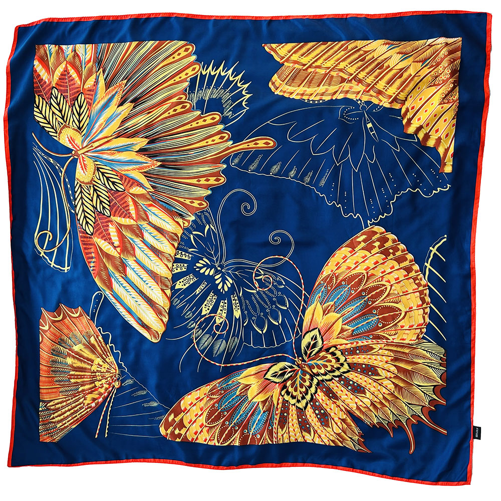 Large vintage silk scarf feat. Butterflies