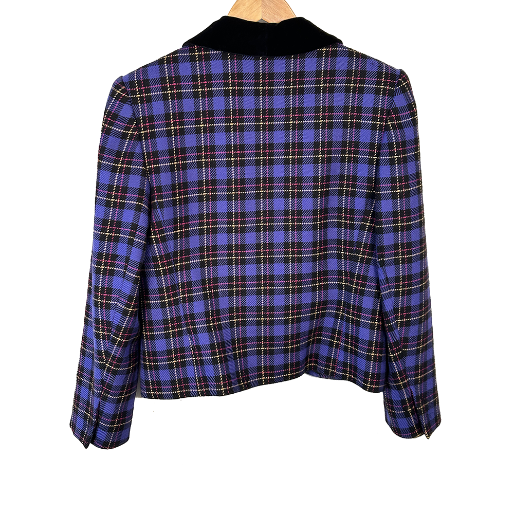 Vintage 80s/90s Cache D'or wool tartan jacket - Image 2