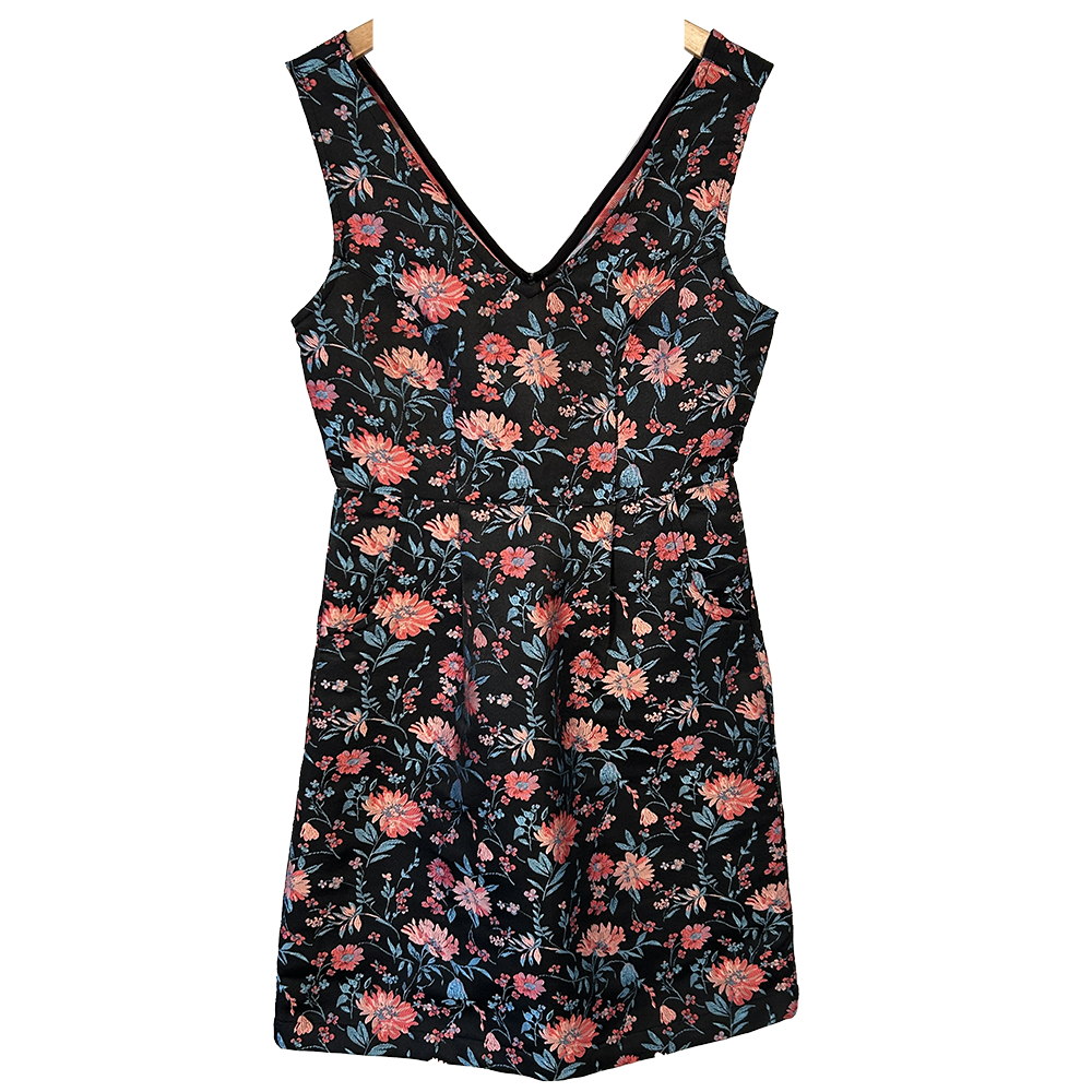 Black brocade Red Herring dress