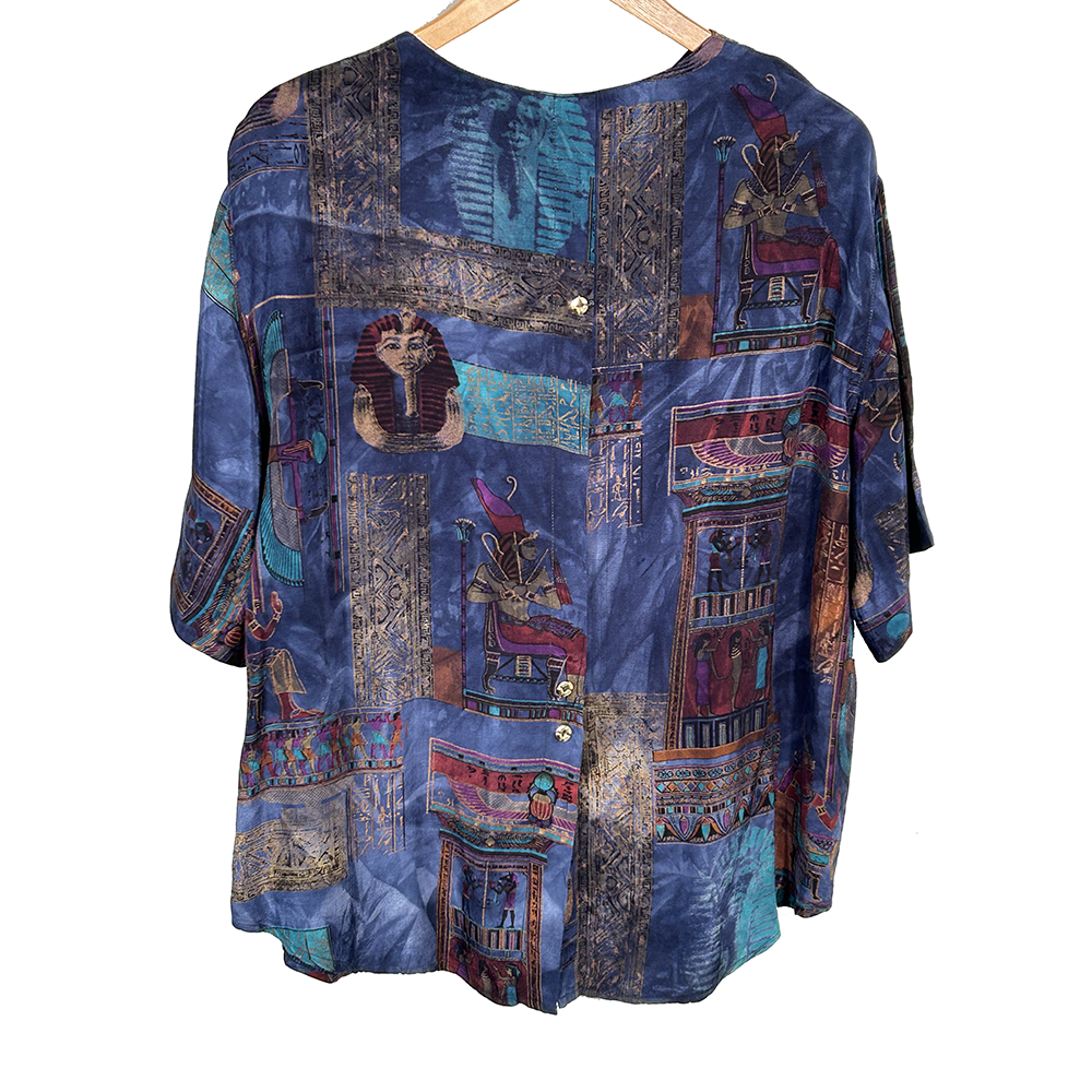 Vintage multi-coloured 80s blouse - Image 2