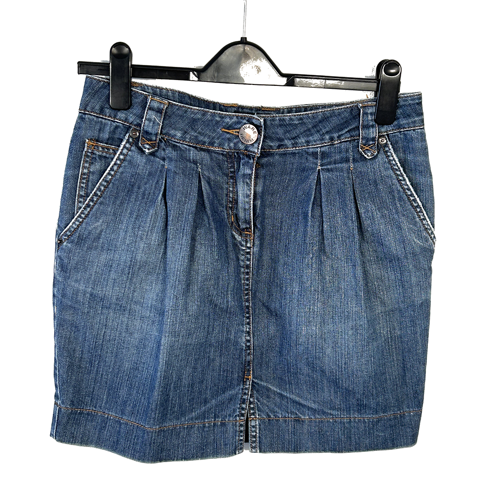 Blue denim mini skirt