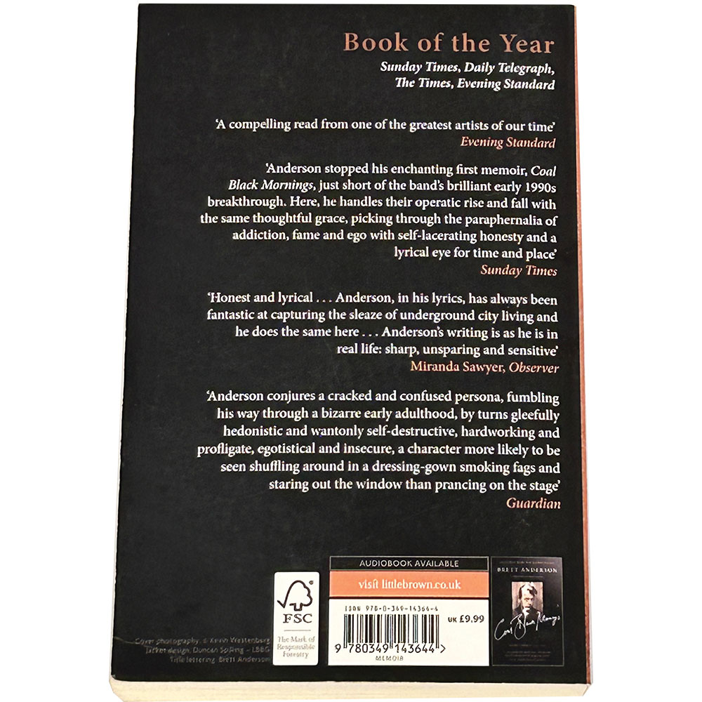 'Afternoons with the blinds drawn'. Brett Anderson paperback Memoir (2019) - Image 2