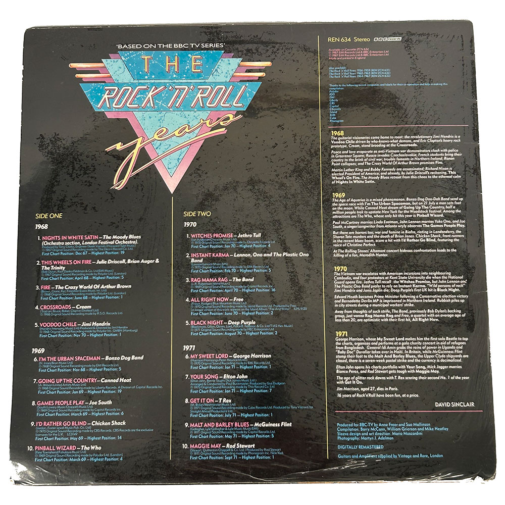 'The Rock n Roll Years 1968-1971' compilation vinyl LP (1987) - Image 2