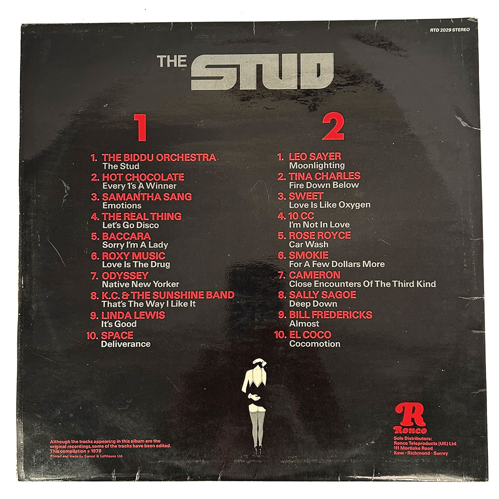 'The Stud' Hits from the original film soundtrack vinyl LP (1978) - Image 2