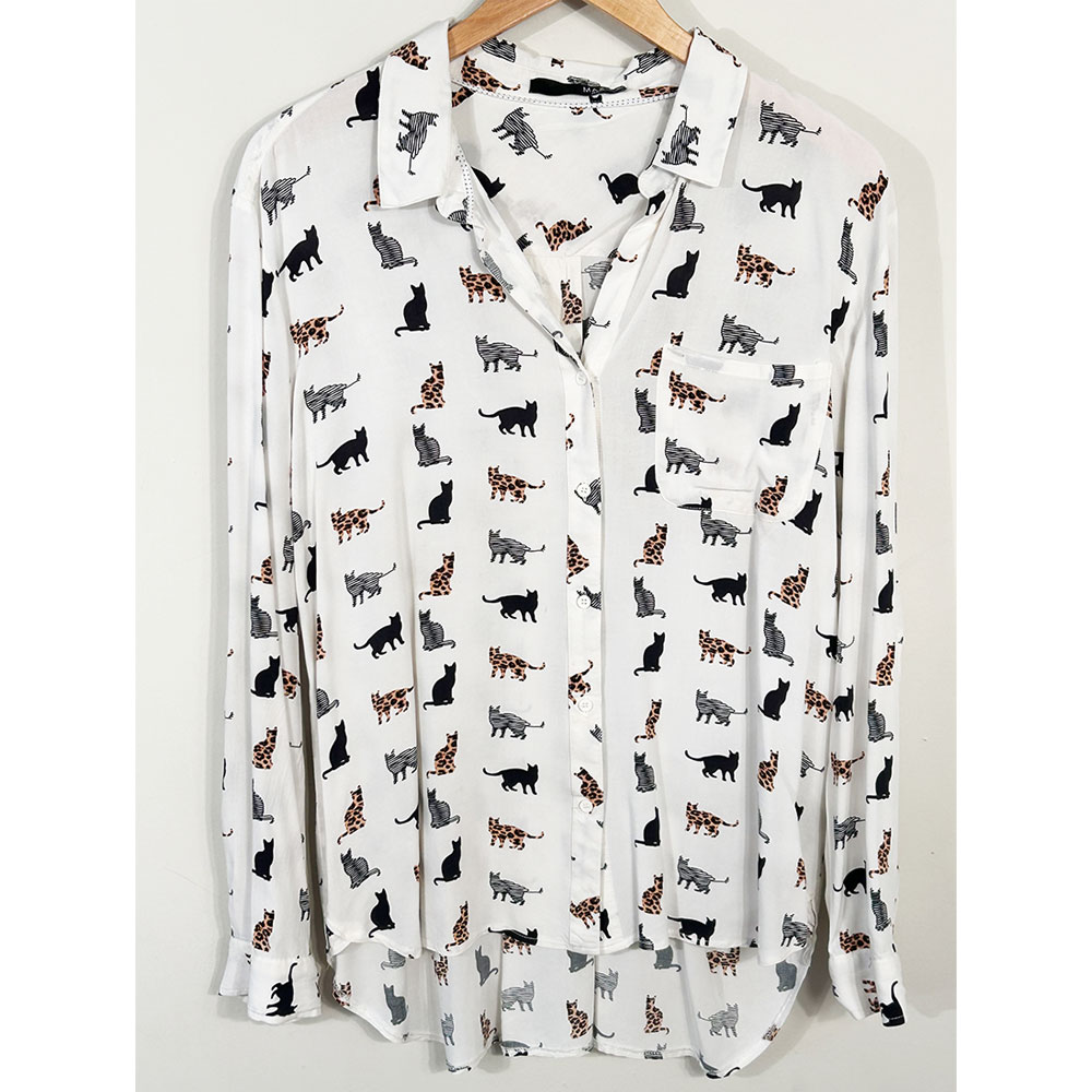 Max Jeans cat pattern shirt
