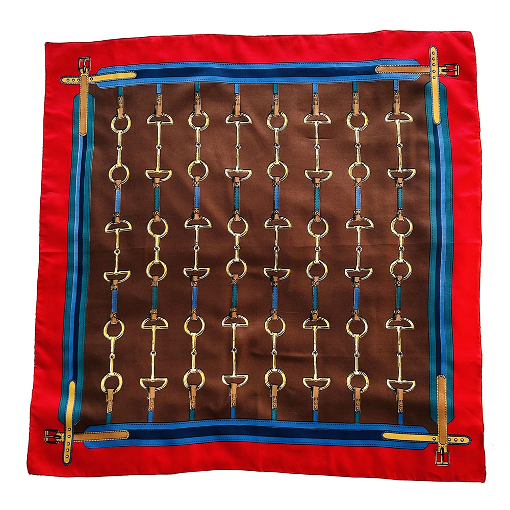 Vintage silky Italian scarf feat. horse tack