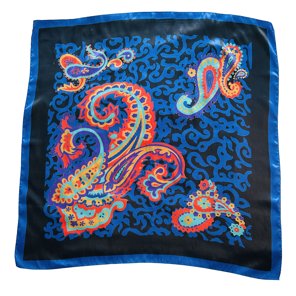 Vintage silky paisley pattern scarf