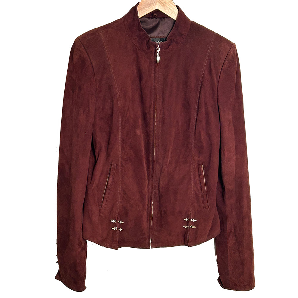 Brown suede stud detail jacket