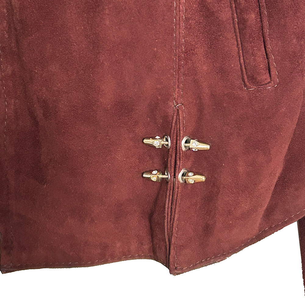 Brown suede stud detail jacket - Image 2