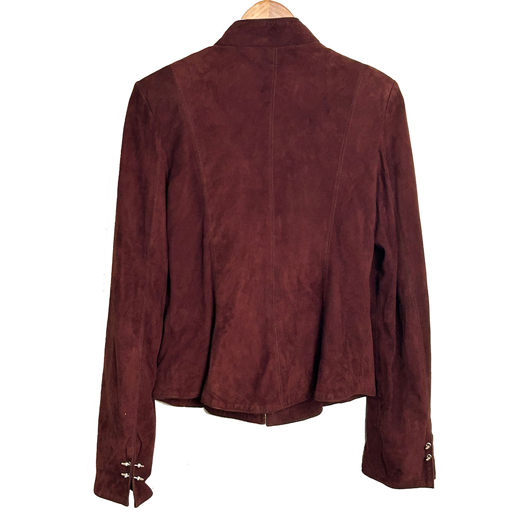 Brown suede stud detail jacket - Image 3