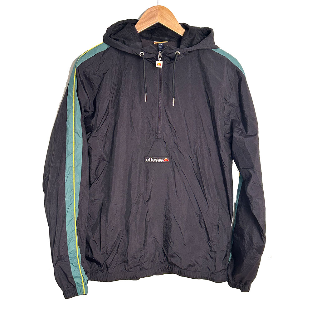 Retro black Ellesse shell hoodie