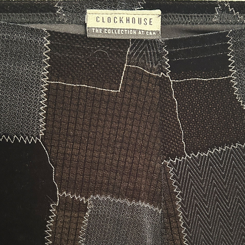 Vintage stretch velvet ClockHouse (C&A) flared trousers - Image 2