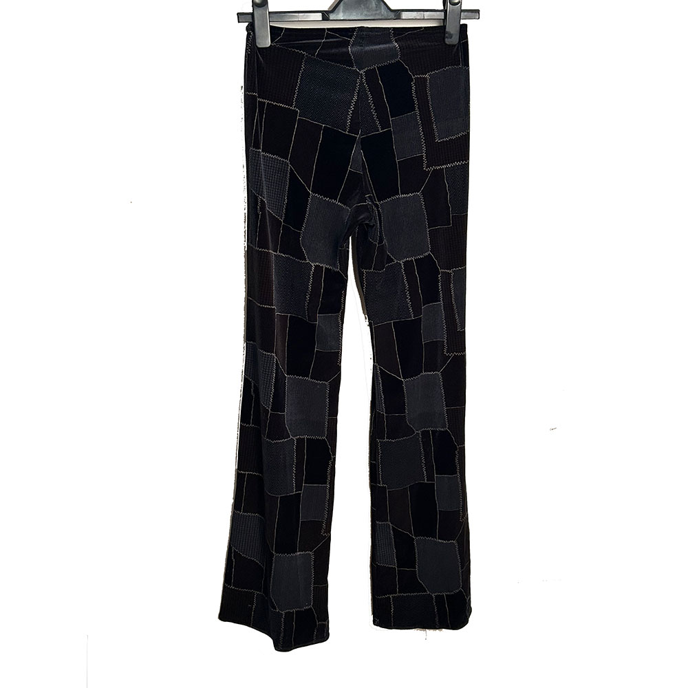 Vintage stretch velvet ClockHouse (C&A) flared trousers - Image 3