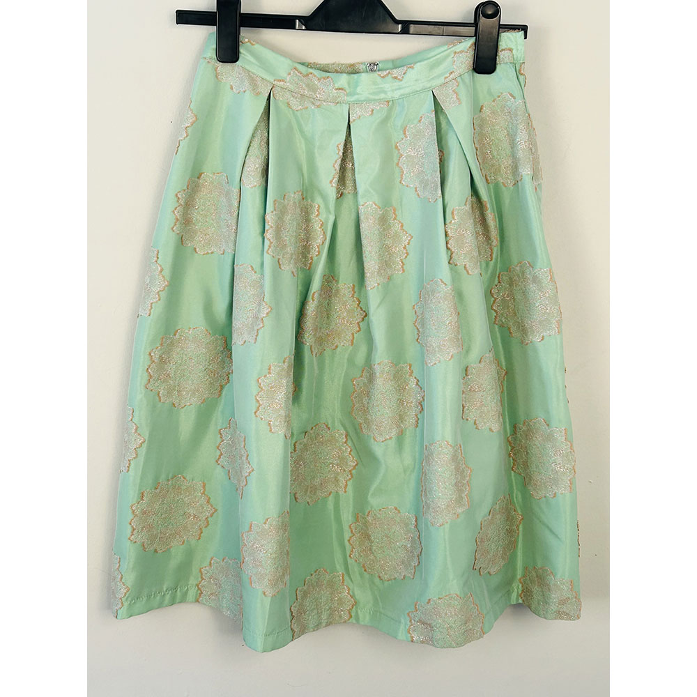 Metallic cotton taffeta skirt